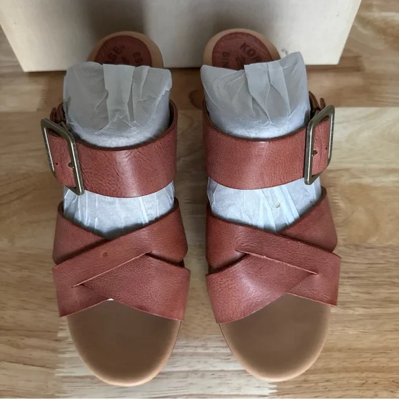 Kork Ease Women’s Hesperia Block Heel Slide Rust Apache Size 8M NIB - Picture 6 of 12